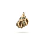 Green Gold Edge Natural Turban Shell Charm - 25×31mm