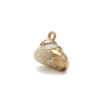 White Gold Edge Natural Snail Shell Charm - 13×13mm - Image 2