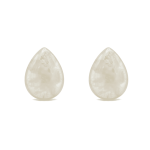 White Natural Mother of Pearl Teardrop Side Hole Charm - 26×35mm