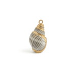 Grey Gold Edge Natural Spiral Shell Charm - 14×24mm - Image 2