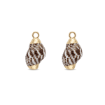 Black Gold Edge Natural Spiral Shell Charm - 9×17mm