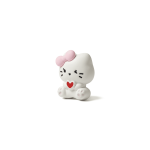 White Heart Kitty Enamel Jewelry Beads - 13×15mm - Image 2
