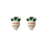 White Mini Carrot Enamel Jewelry Beads - 8×10mm