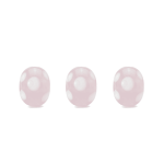 Pink Lentil Bubble White Dotted Enamel Glass Bead - 9×12mm