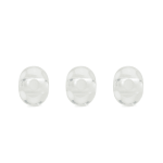 White Lentil Bubble White Dotted Enamel Glass Bead - 9×12mm