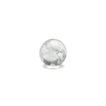 White Lentil Bubble White Dotted Enamel Glass Bead - 9×12mm - Image 2