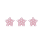 Pink Star White Dotted Enamel Glass Bead - 14mm