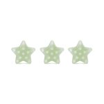 Pastel Green Star White Dotted Enamel Glass Bead - 14mm