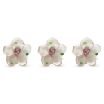 Pink|White Dotted Flower Enamel Glass Bead - 14mm