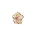 Pink|White Dotted Flower Enamel Glass Bead - 14mm - Image 2