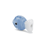 Blue|White Striped Fish Enamel Glass Bead - 17×19mm - Image 2