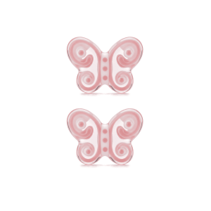 Pink Dreamy Butterfly Enamel Glass Bead – 10×15mm