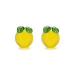 Yellow Tasty Pineapple Enamel Glass Bead - 13×14mm
