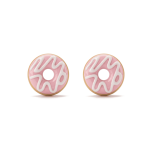 Pink Sweet Donut Enamel Glass Bead - 15mm
