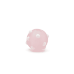 Pink Round White Dotted Enamel Glass Bead - 8mm - Image 2