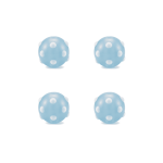Pastel Blue Round White Dotted Enamel Glass Bead - 8mm