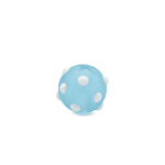 Pastel Blue Round White Dotted Enamel Glass Bead - 8mm - Image 2