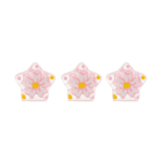 Pink Florish Star Enamel Glass Bead - 12mm