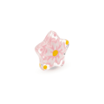 Pink Florish Star Enamel Glass Bead - 12mm - Image 2