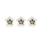 White Florish Star Enamel Glass Bead - 12mm