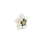 White Florish Star Enamel Glass Bead - 12mm - Image 2