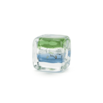 Blue Murano Cube Enamel Glass Bead - 8mm - Image 2
