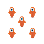 Orange Hamsa Evil Eye Enamel Glass Bead - 10×14mm