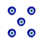 Blue Evil Eye Lentil Enamel Glass Bead - 5×10mm