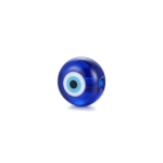 Blue Evil Eye Lentil Enamel Glass Bead - 5×10mm - Image 2