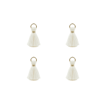 White Silk Tassel Bead - 13mm