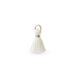 White Silk Tassel Bead - 13mm - Image 2