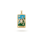 Aries Zodiac Pendant Enamel 18K Gold Plated - 14×28mm 18K Gold Plated