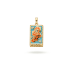 Gemini Zodiac Pendant Enamel 18K Gold Plated - 14×28mm 18K Gold Plated