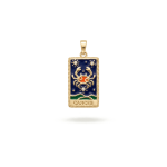 Cancer Zodiac Pendant Enamel Gold Plated - 14×28mm 18K Gold Plated