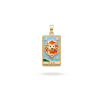 Leo Zodiac Pendant Enamel 18K Gold Plated - 14×28mm 18K Gold Plated