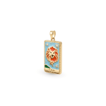 Leo Zodiac Pendant Enamel 18K Gold Plated - 14×28mm 18K Gold Plated - Image 2
