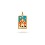 Virgo Zodiac Pendant Enamel 18K Gold Plated - 14×28mm 18K Gold Plated