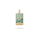 Libra Zodiac Pendant Enamel 18K Gold Plated - 14×28mm 18K Gold Plated