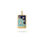 Sagittarius Zodiac Pendant Enamel 18K Gold Plated - 14×28mm 18K Gold Plated