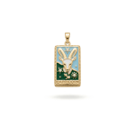 Zodiac Pendant Enamel 18K Gold Plated - 14×28mm 18K Gold Plated