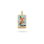 Zodiac Pendant Enamel  18K Gold Plated - 14×28mm 18K Gold Plated