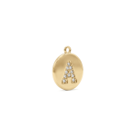 Letter A Alphabet Charm with Pave CZ Stones - 9×10mm 18K Gold Plated - Image 2