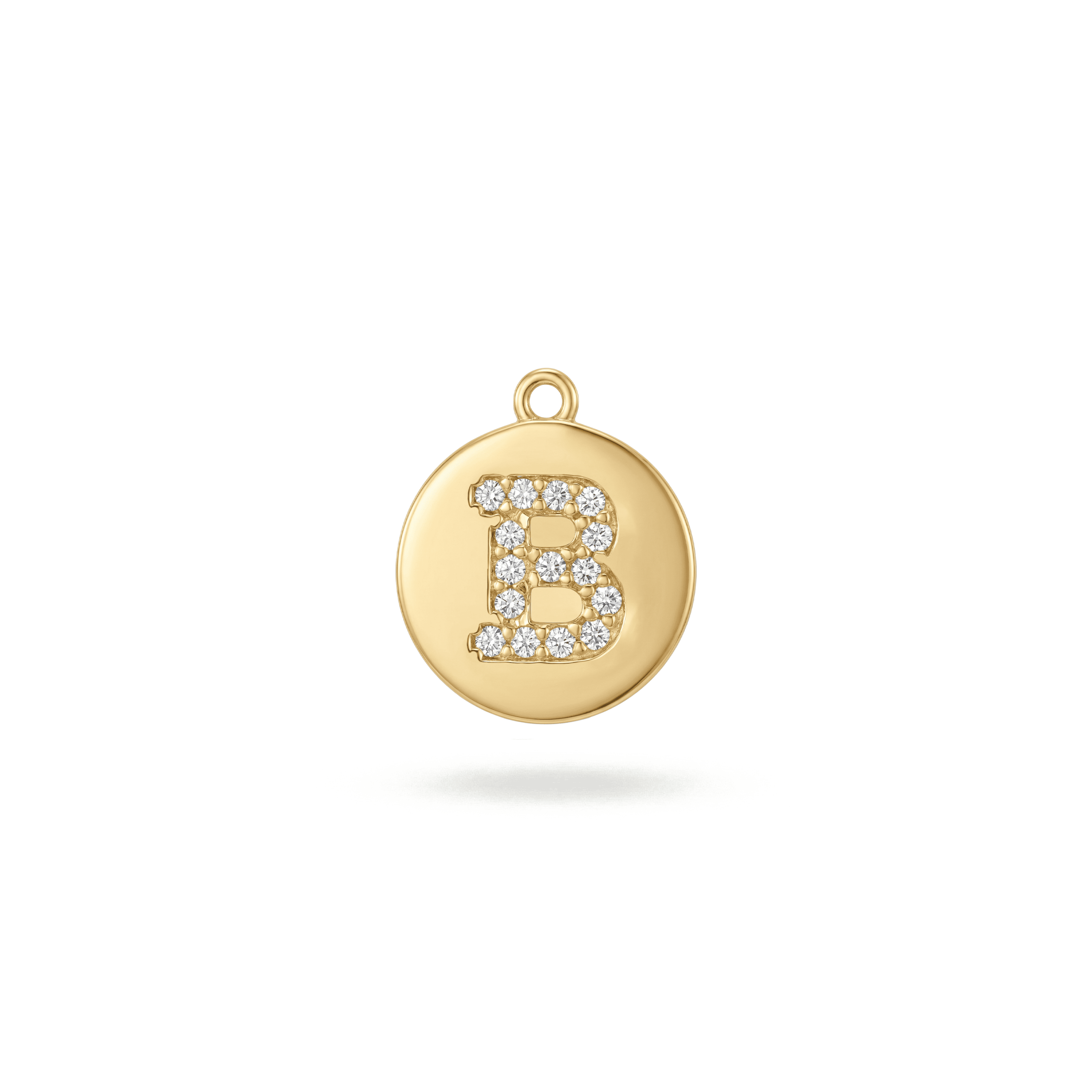 2925-1LQ Letter B Alphabet Charm with Pave CZ Stones - 9×10mm18K Gold Plated - Image 1