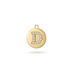 Letter D Alphabet Charm with Pave CZ Stones - 9×10mm 18K Gold Plated