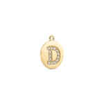 Letter D Alphabet Charm with Pave CZ Stones - 9×10mm 18K Gold Plated - Image 2
