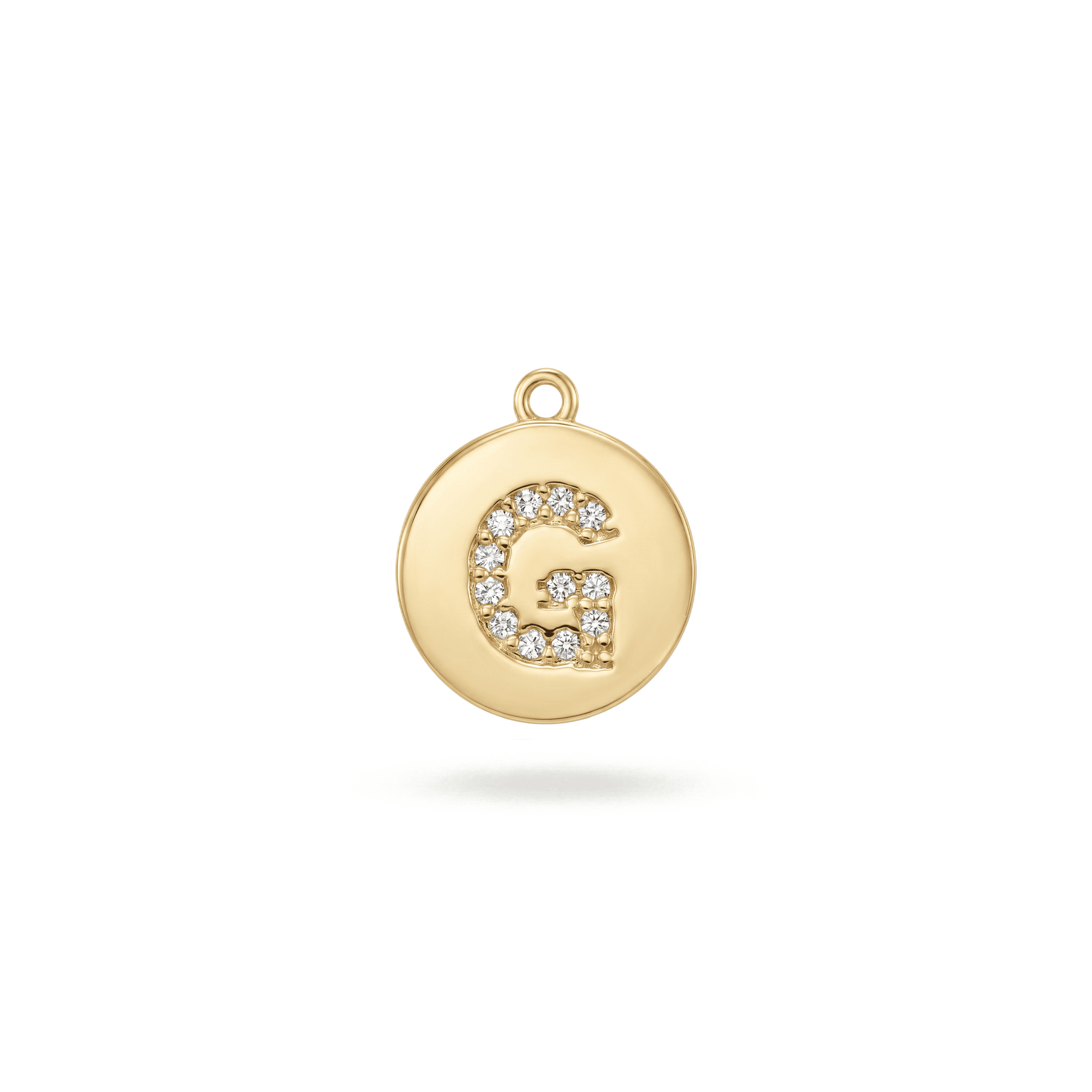 2929-1LQ Letter G Alphabet Charm with Pave CZ Stones - 9×10mm 18K Gold Plated - Image 1