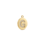 Letter G Alphabet Charm with Pave CZ Stones - 9×10mm 18K Gold Plated - Image 2