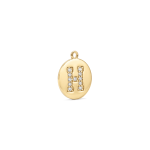 Letter H Alphabet Charm with Pave CZ Stones - 9×10mm 18K Gold Plated - Image 2