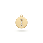 Letter I  Alphabet Charm with Pave CZ Stones - 9×10mm 18K Gold Plated