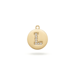 Letter L Alphabet Charm with Pave CZ Stones - 9×10mm 18K Gold Plated